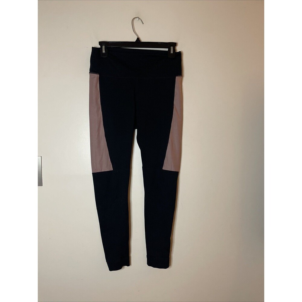 FABLETICS Powerhold Leggings High Waisted Color Block Black Rose-Pink XS